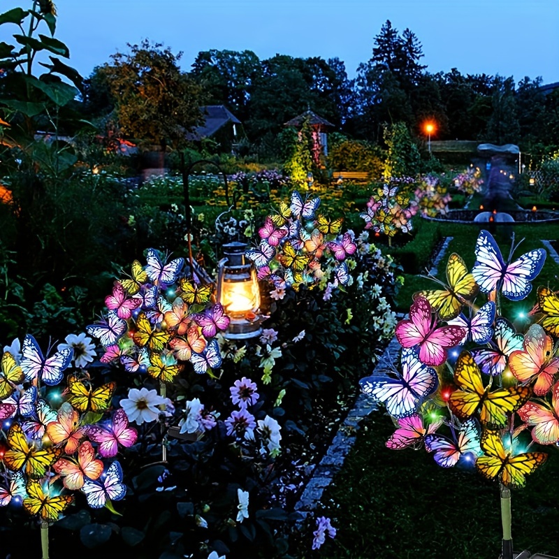 Outdoor Lighting For Christmas - Solar LED-vlindertuinverlichting Waterdichte kleurrijke buitengazonpadlamp voor