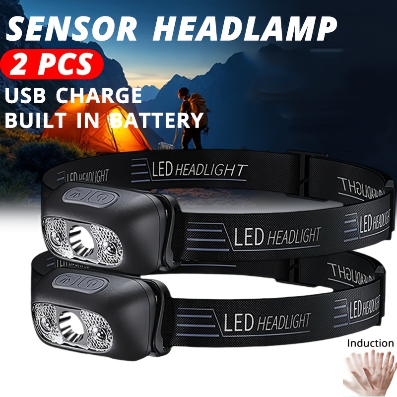 Outdoor Lighting Sensor - Sterke koplamp Draagbare LED-sensorkoplamp USB-C Oplaadbare