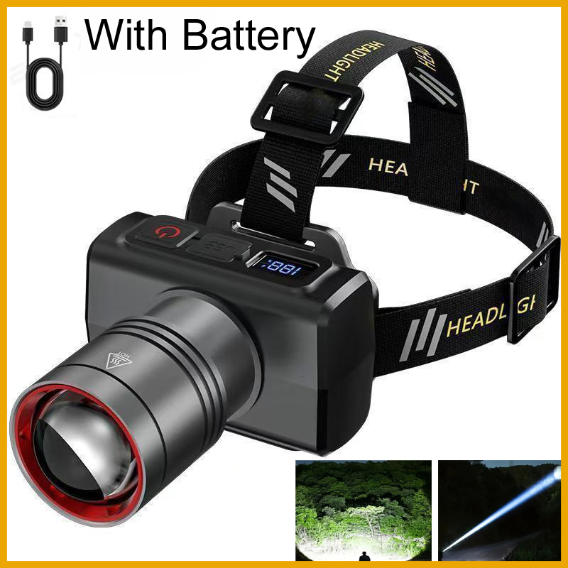 Outdoor Lighting Sensor - 2026 LED digitale oplaadbare hoofdlamp superheldere