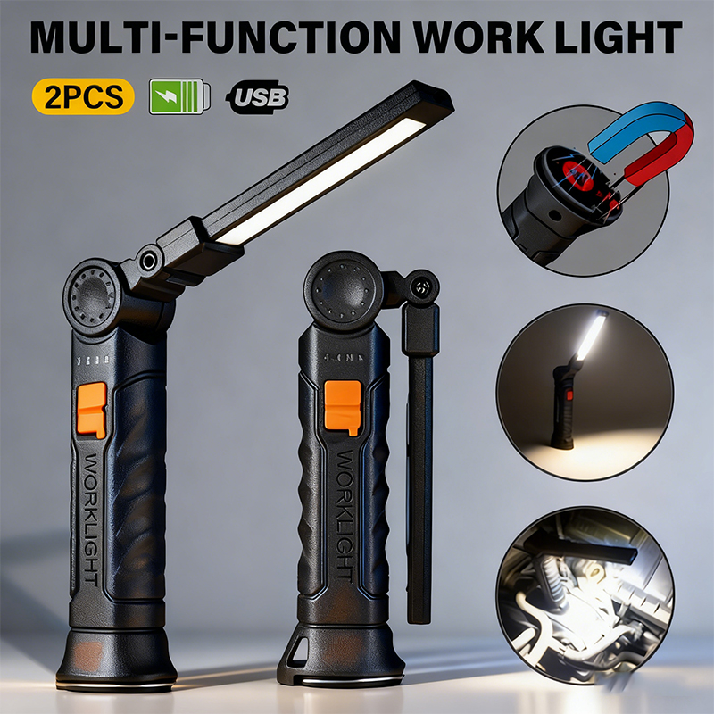 Zinc Outdoor Lighting - Draagbare COB LED-zaklamp USB oplaadbare werklamp