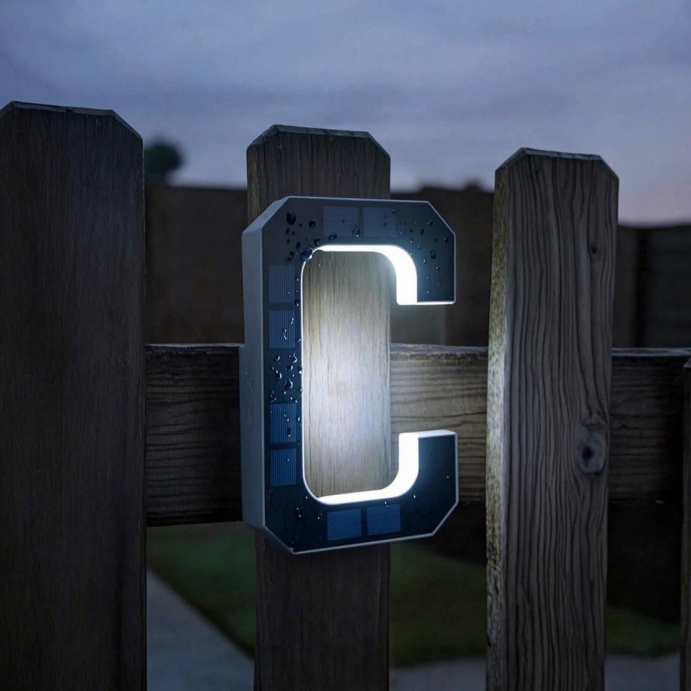 Outdoor Lighting On House - Nummerbord voor zonne-energie, LED verlicht A-D