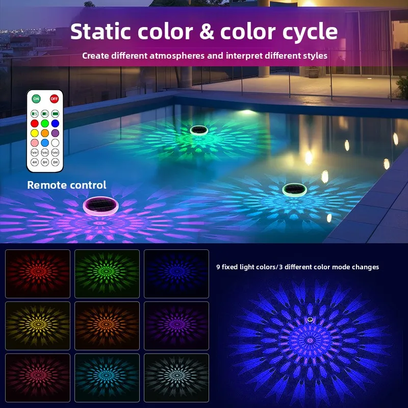 Outdoor Lighting Sensor - Op zonne-energie werkende waterfunctieverlichting voor buiten,