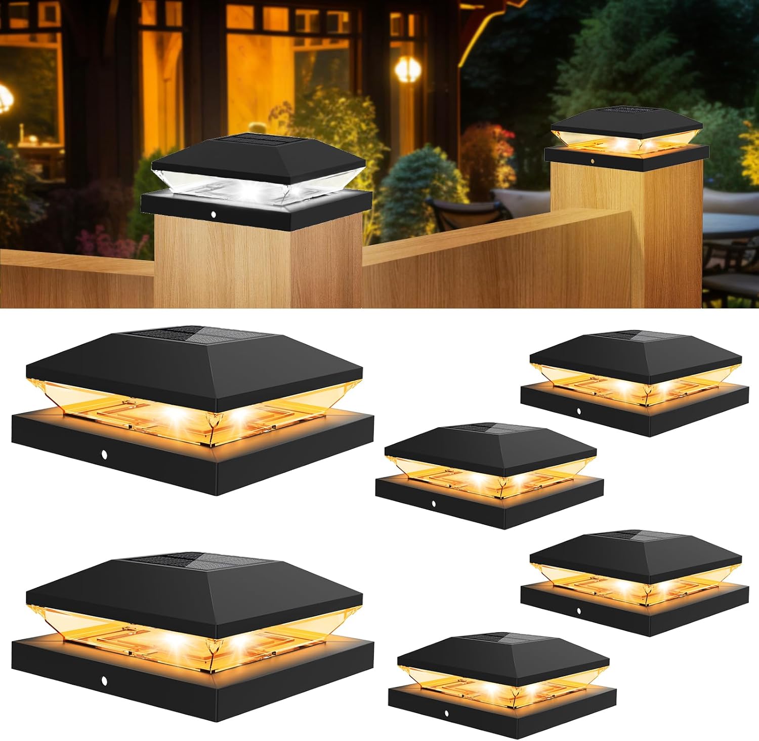 Post Cap Light - 2/4 Stuks Solar Post Cap Licht