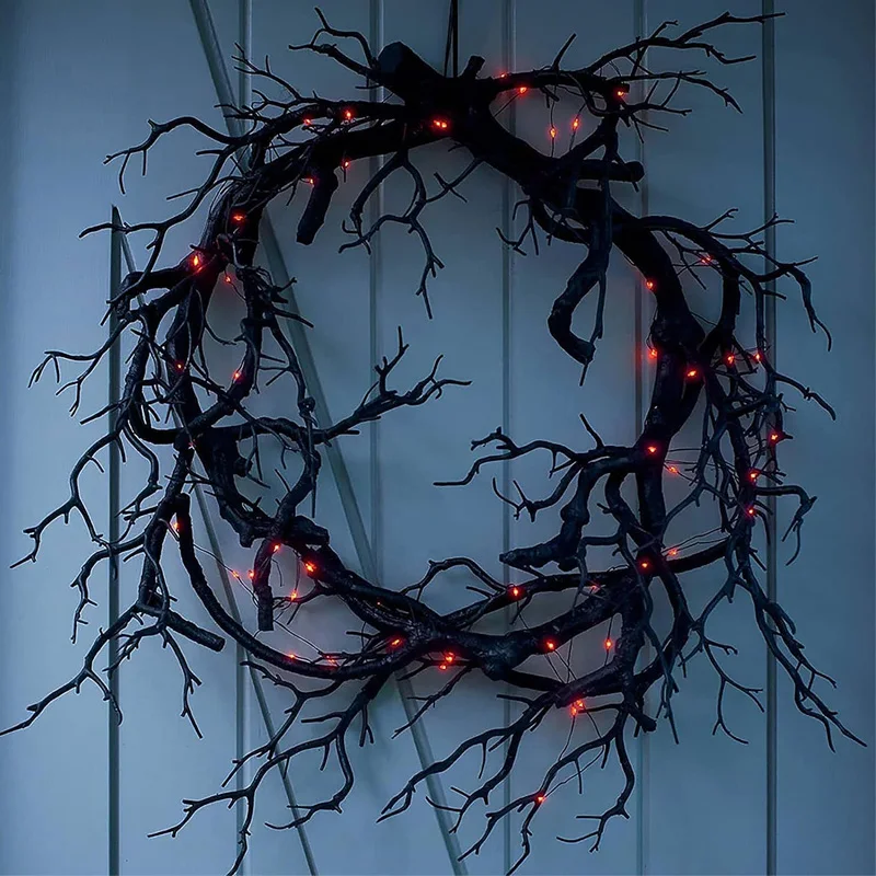 Outdoor Lighting On House - Halloween Decoratie Krans Decoratie Voor Voordeur