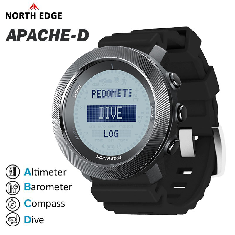 Outdoor Lighting Zones - NORTH EDGE APACHE-D Heren Duikhorloge Digitaal