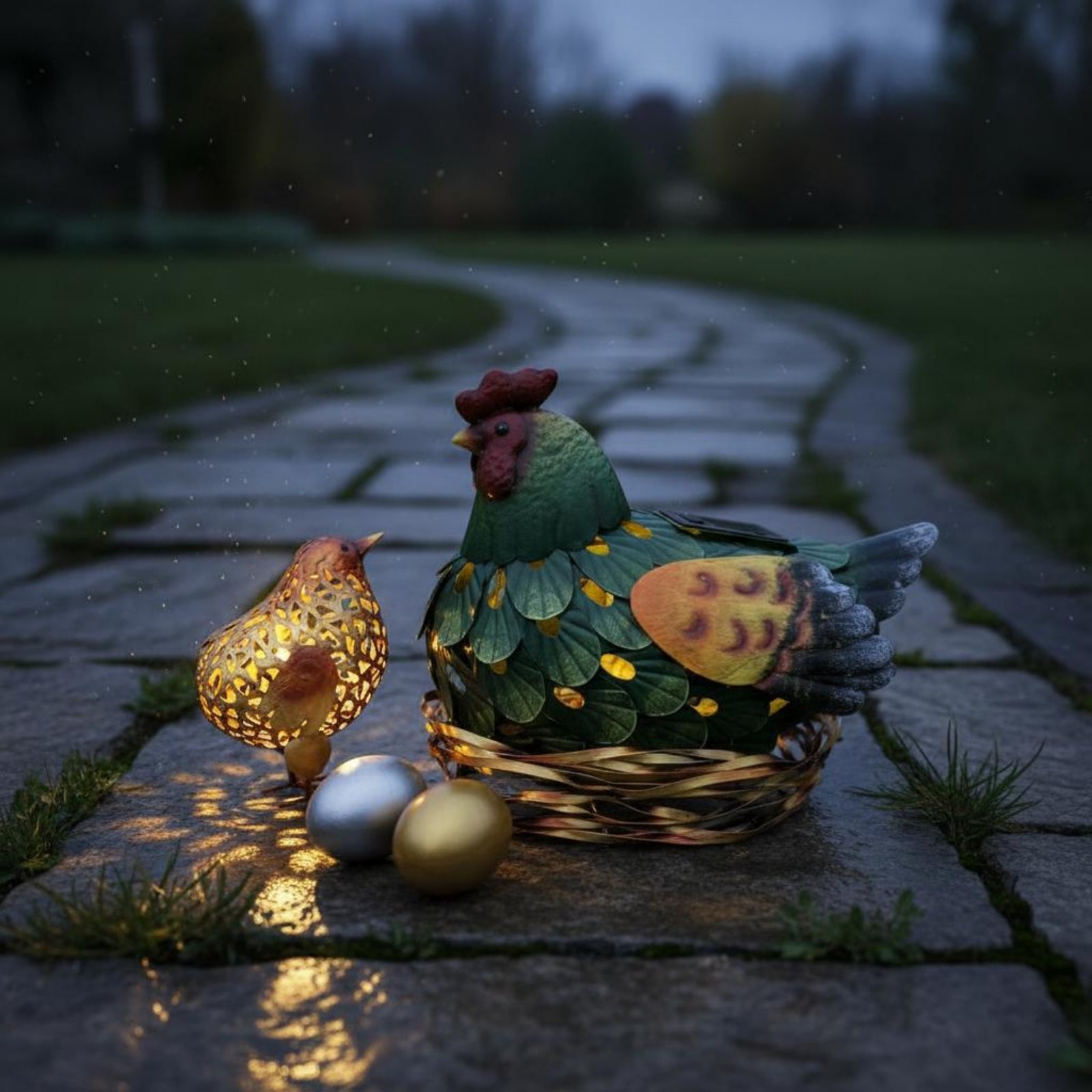 Outdoor Lighting Yard Decoration - Solar Lantern Chicken Statue Outdoor Decoratief
