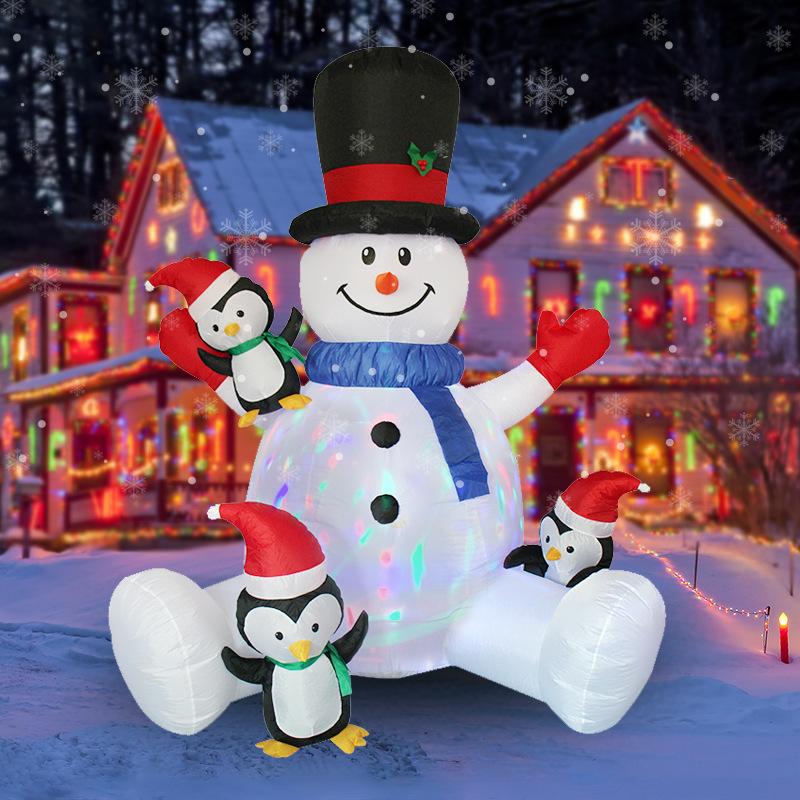 Outdoor Lighting For Christmas - Kerst opblaasbare sneeuwpop pinguïn gestapelde Arhat