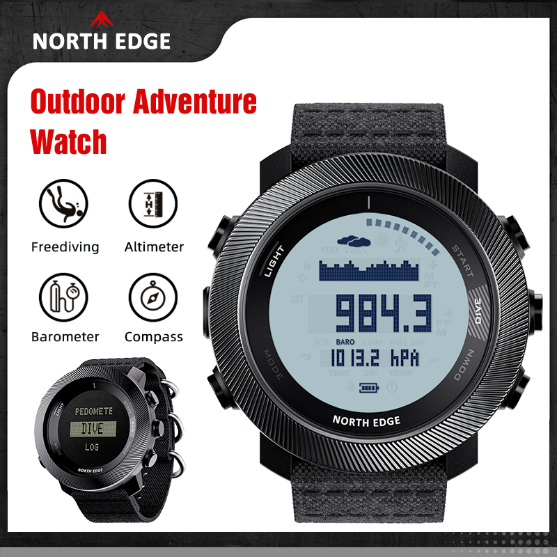 Outdoor Lighting Zones - NORTH EDGE APACHE-D Heren Duikhorloge Digitaal