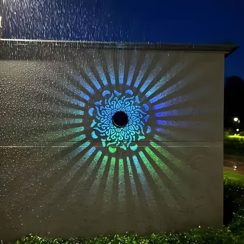 Outdoor Lighting Yard Decoration - Solar LED-wandlamp Mandala-projectielantaarn Waterdichte buitenlamp voor