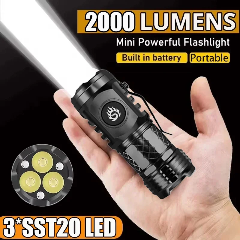 Zinc Outdoor Lighting - Hoge Sterke Tactische Zaklamp 3LED Mini