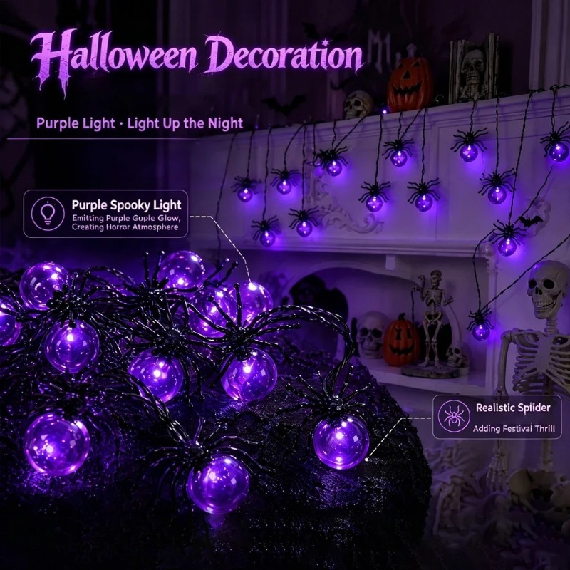 Op batterijen werkende Spider  - Outdoor Lighting Yard Decoration recensie en prijs
