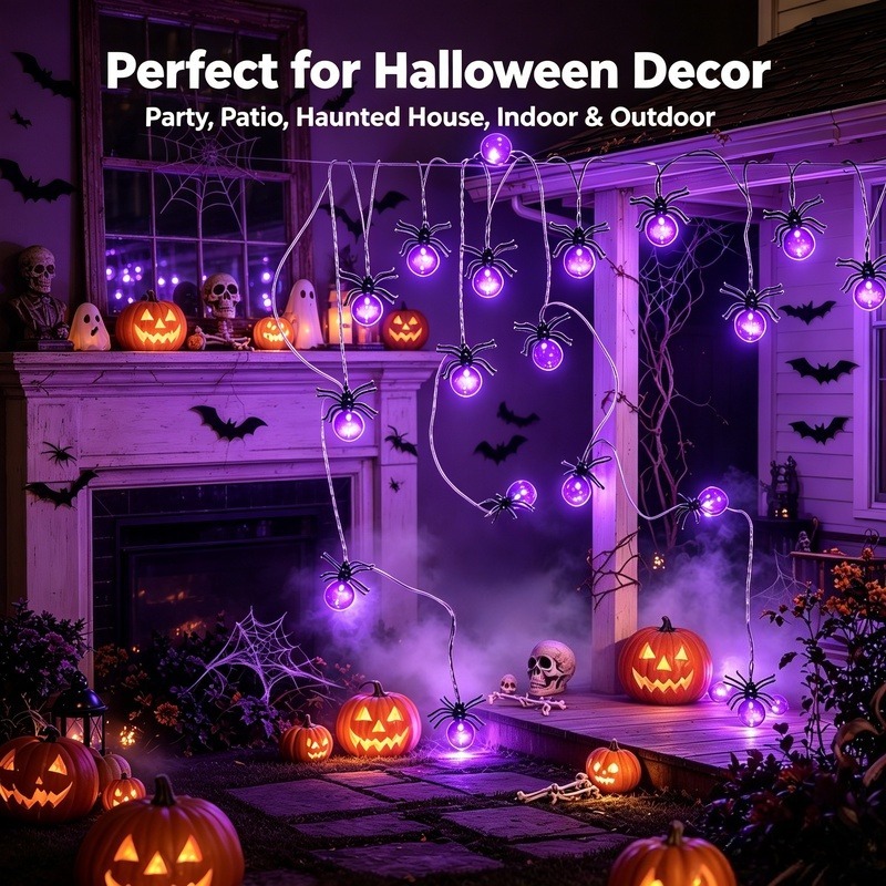 Op batterijen werkende Spider  - Outdoor Lighting Yard Decoration recensie en prijs