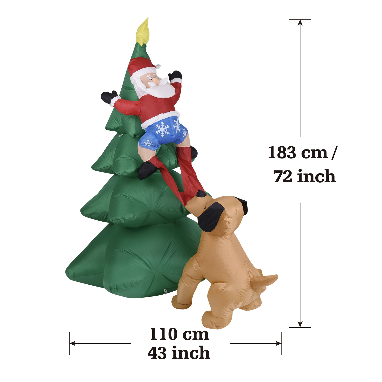 Kerst opblaasbare hond met ker - Outdoor Lighting For Christmas recensie en prijs