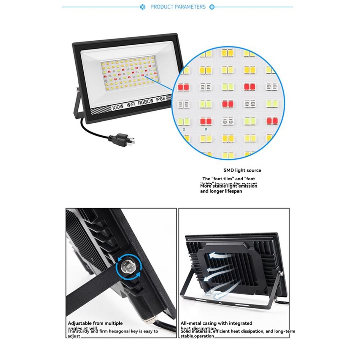 Nices 100W RGBCW LED-schijnwer - Outdoor Lighting Uk recensie en prijs