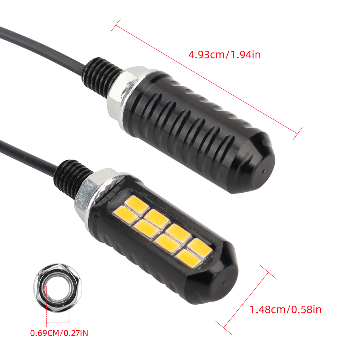 1 paar motor LED lampjes 8SMD  - Outdoor Lighting Yellow recensie en prijs