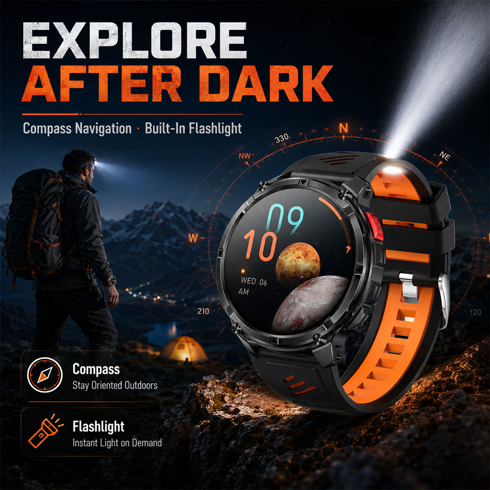 YAOCX AMOLED Smartwatch Heren  - Outdoor Lighting Zones recensie en prijs