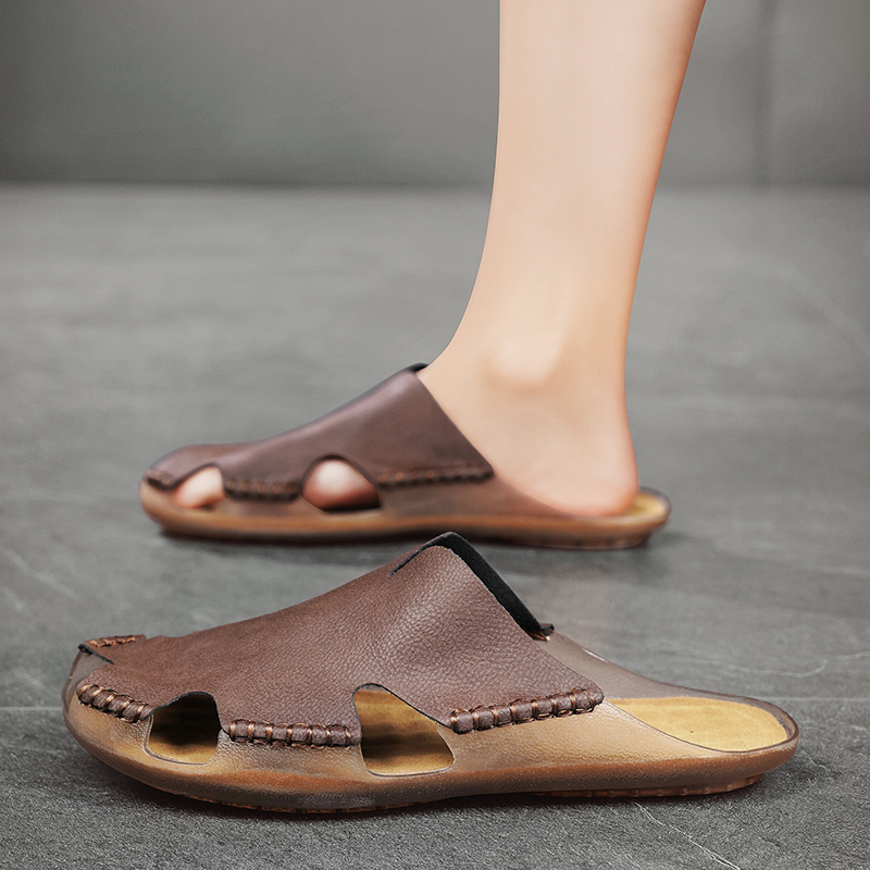 Mannen lederen platte slippers - Outdoor Lighting For Your House recensie en prijs