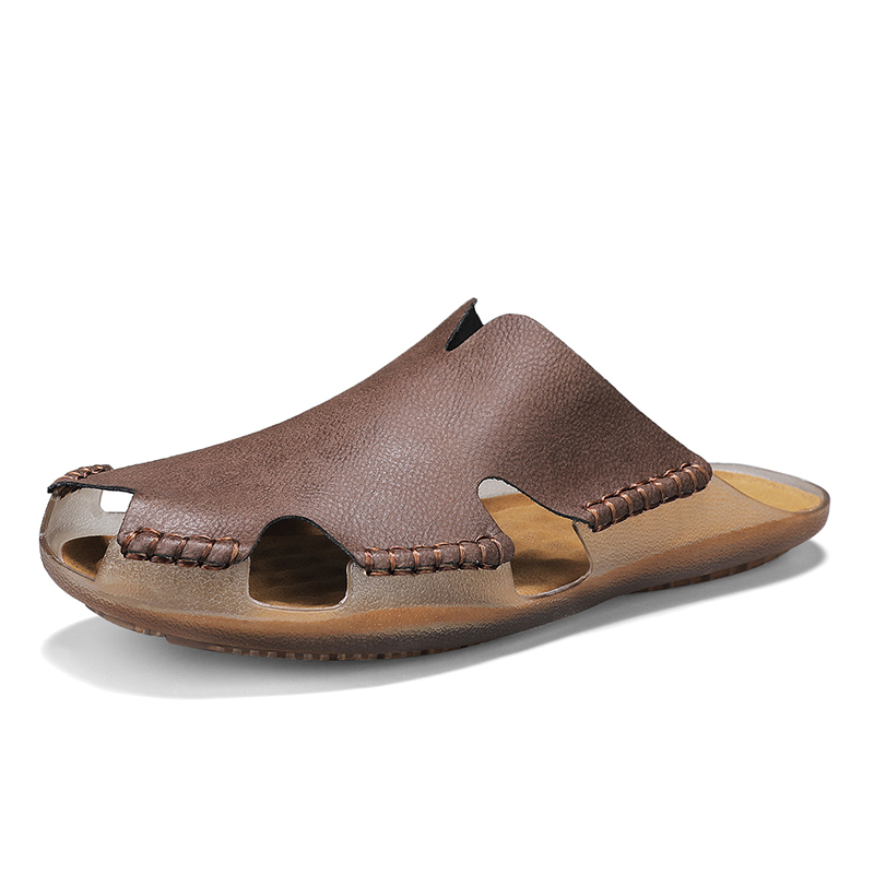 Mannen lederen platte slippers - Outdoor Lighting For Your House recensie en prijs