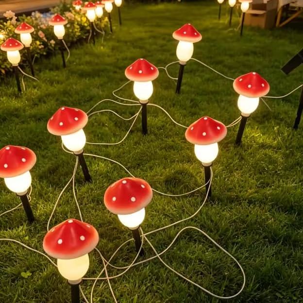 Solar Mushroom String Lights W - Outdoor Lighting Yard Decoration recensie en prijs